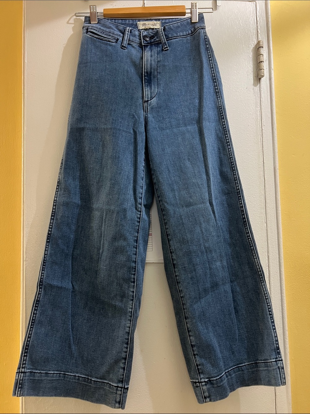 Madewell Wide-Leg High-Rise Blue Denim Jeans